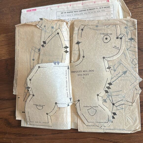 Vintage 50s/60s Simplicity 4915 Stuffed Animals Sewing Pattern - Picture 3 of 4